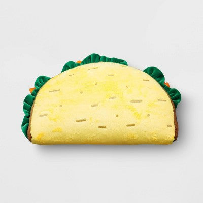 Taco Throw Pillow Yellow - Room Essentials: Novelty Plush Food Design, Multicolor, Indoor Use, 13.5"x8" Polyester