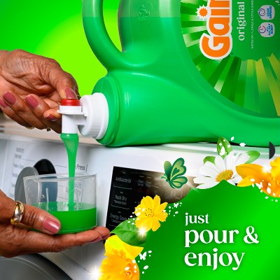 Gain Original HE Concentrated Liquid Laundry Detergent 100 Loads - 132 fl oz: Spill-Resistant Lid, Paraben-Free, Bleach-Free, Odor Control
