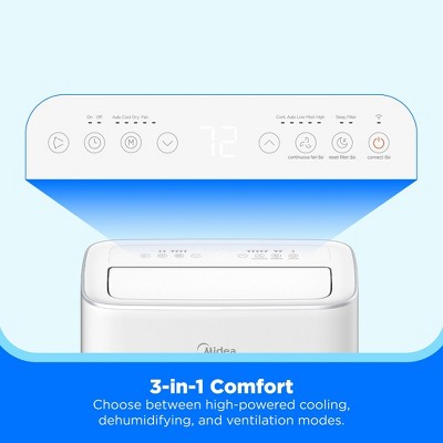 Midea 10,000 BTU DOE Smart Inverter Portable Air Conditioner, for spaces up to 450 sq. ft., White (LOCAL PICKUP ONLY)