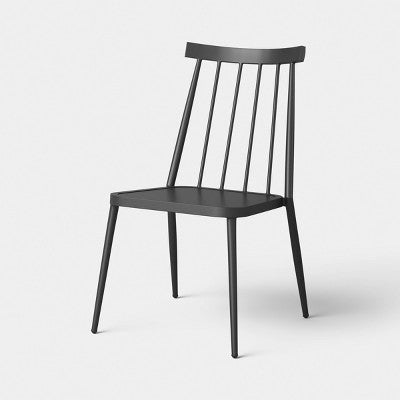 Windsor Armless Patio Dining Stacking Chair Black - Threshold (LOCAL PICKUP ONLY)