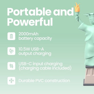 GEMS Figural 2000mAh Power Bank - Statue of Liberty