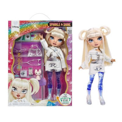 Rainbow High Sparkle and Shine Whitney with Magic Bubbles in Legs White Hair 11"