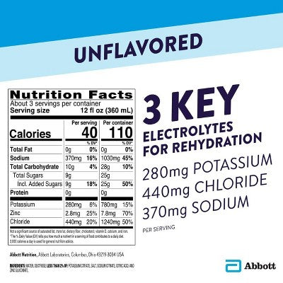 Pedialyte Electrolyte Solution Hydration Drink - Unflavored - 33.8 fl oz