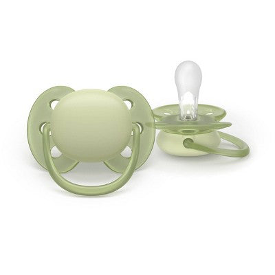 Philips Avent Ultra Soft Pacifiers 6-18m - Beige/Green - 2pk