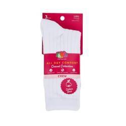 Women's Fruit of the Loom Cotton Comfort 3pk Crew Socks - White 4-10: Midweight, Cotton Blend, Machine Washable