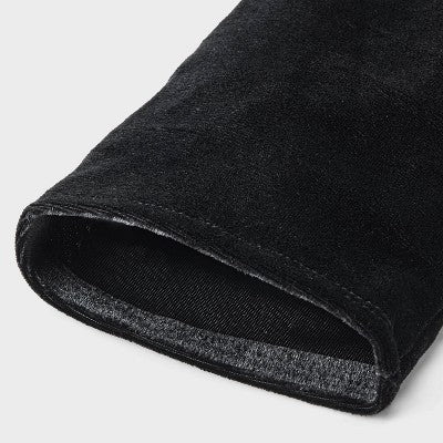 Halloween Long Velvet Gloves - Black