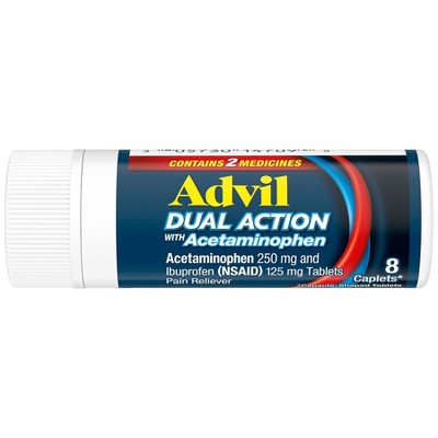 Advil Dual Action With Acetaminophen Caplet, 8 Ct
