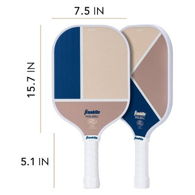 Franklin Sports 2 Player Poly Paddle with Ball Set - Blue/Tan: Pickleball Equipment