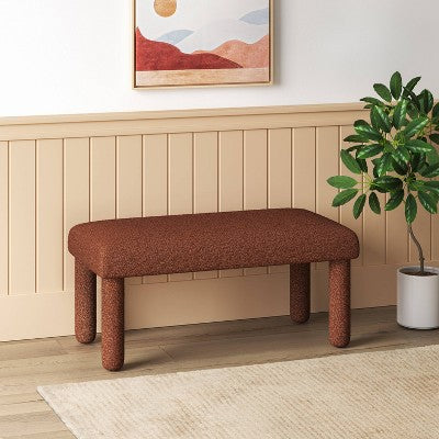 Upholstered Bench Rust Boucle - Room Essentials (LOCAL PICKUP ONLY)