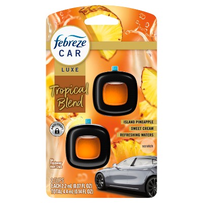 Febreze Luxe Car Air Freshener - Tropical Blend - 0.14 fl oz/2ct: Oil, Non-Powered
