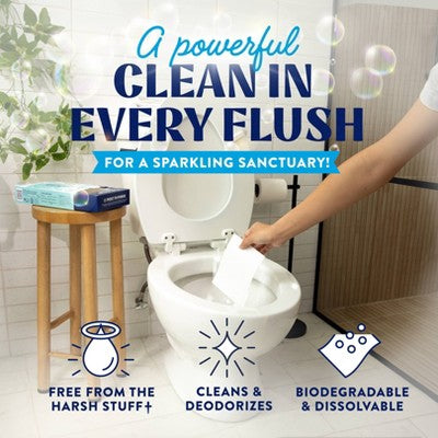 Clean Cult Toilet Bowl Cleaner Sheets - Sea Spray - 32ct: Ceramic Surface, Cleans, Eliminates Odors, Stains