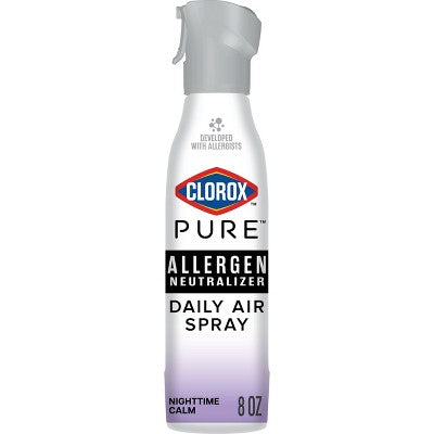Clorox PURE Allergen Neutralizer Daily Air Spray Air Fresheners Nighttime Calm - 8oz: Non-Toxic, 1-Pack