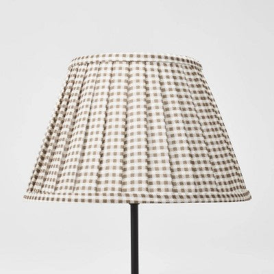 Gingham Pleated Lamp Shade Brown - Threshold designed with Studio McGee
