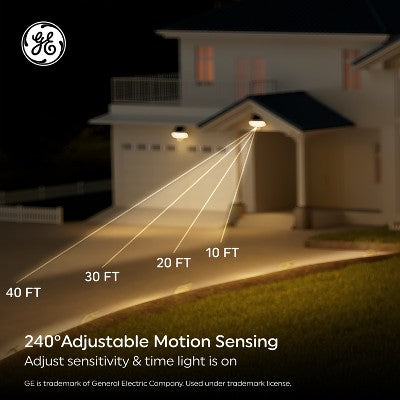 GE Household Lighting Outdoor Security 2 Head Solar Motion Sensing Light Fixture 5CCT