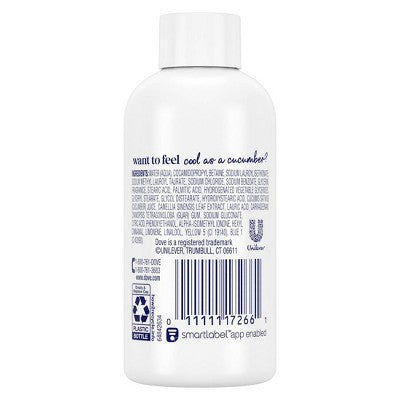 Dove Refresh Body Wash - Cucumber and Green Tea 24hr Lotion-Soft Skin - Travel Size - 3 fl oz