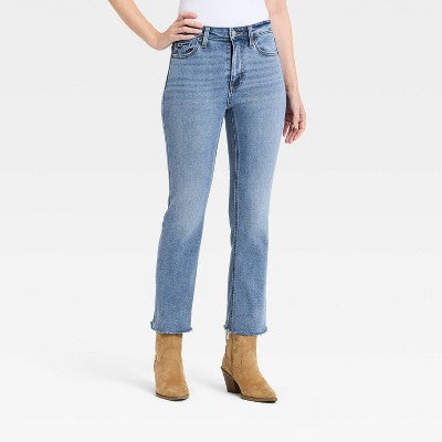 Women's High-Rise Kick Flare Jeans - Medium Wash 4 Long