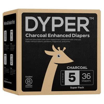 DYPER Charcoal Enhanced Diapers - Size 5 - 36ct