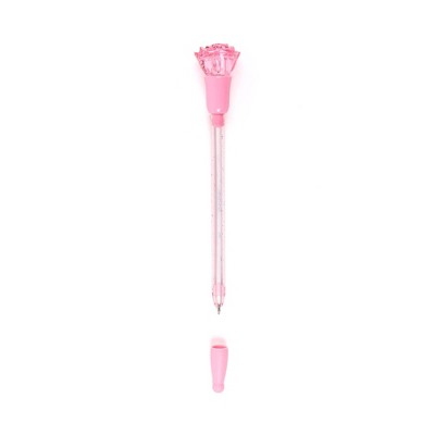 Yoobi Novelty Ballpoint Pen Light Up Pink Rose