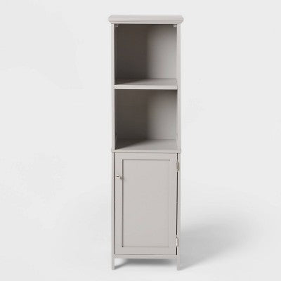 Wood Linen Tower Gray - Threshold: Hardwood Etagere with 3 Shelves, Bathroom Organizer, 62.5" Tall (LOCAL PICKUP ONLY)
