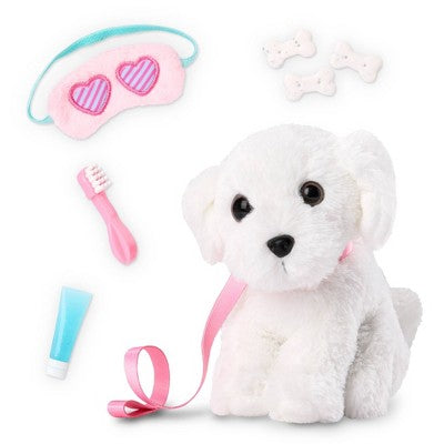 Our Generation Puppy Dreams Pink Bunk Bed with Pet Dog Plush Dollhouse Set: Fits 18" Dolls, Includes 11 Doll Accessories