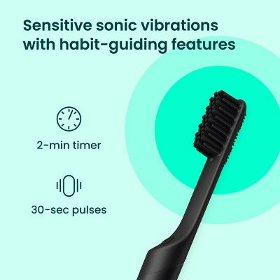 quip Sonic Electric Metal Toothbrush and Travel Case - Black