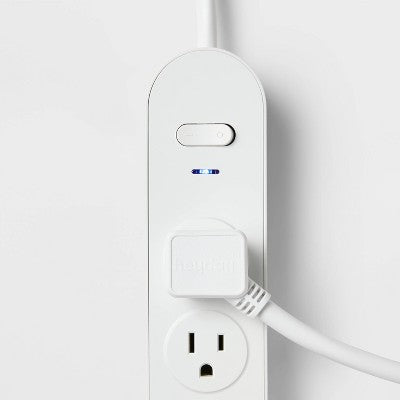 6 Outlet Surge Protector 3' Cord White - heyday