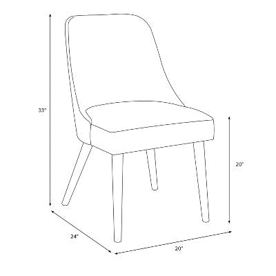 Geller Modern Dining Chair in Shiny Velvet Mystere Dove - Threshold: Upholstered, Ash Frame, Armless Design (LOCAL PICKUP ONLY)