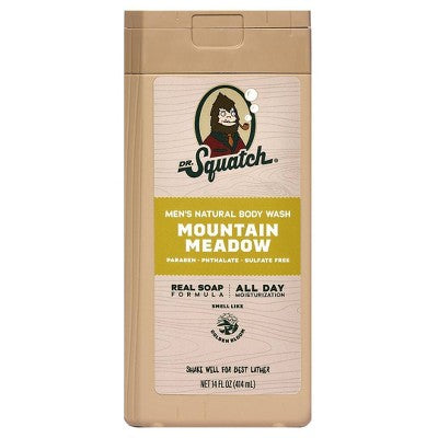 DR. SQUATCH Men's Rapids Non-Exfoliating Body Wash - Mountain Meadow