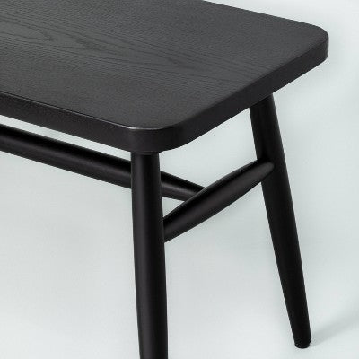 Shaker Wooden Dining Bench - Black - Hearth & Hand with Magnolia: Rubberwood Frame, Seats 2, Farmhouse Style (LOCAL PICKUP ONLY)