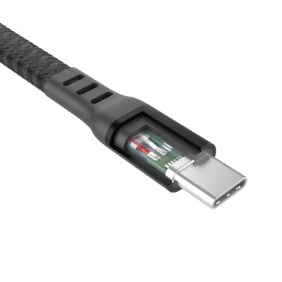 Just Wireless 6' Ultra Braided USB-C to USB-C Flat Cable - Slate Black