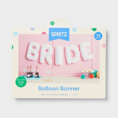 Bride Foil Balloon Banner White- Spritz