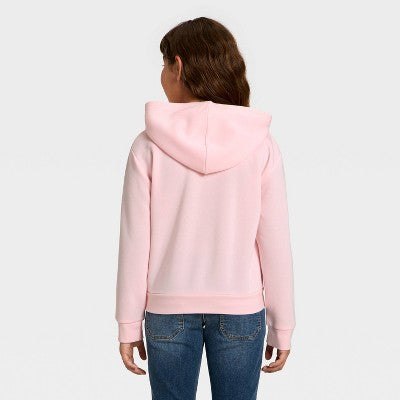 Girls' Care Bears Hooded Fleece Graphic Sweatshirt - Light Pink L