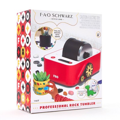 FAO Schwarz Toy Kids' Rock Tumbler with Clay and Gemstones - 22pcs: Science Creativity Kit for Grade 3