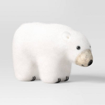 2pc Felted Wool Penguin and Polar Bear Christmas Animal Figurine Set - Wondershop