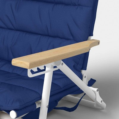 Padded Backpack Beach Chair Navy/Cream - Room Essentials (LOCAL PICKUP ONLY)