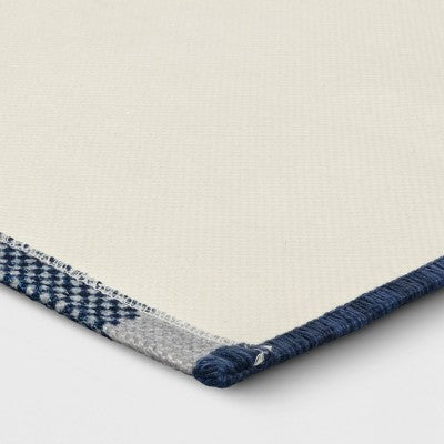 2'x3' Machine Washable Oversized Gingham Handwoven Scatter Accent Rug Gray/Blue - Room Essentials (LOCAL PICKUP ONLY)