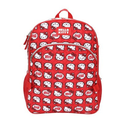 Hello Kitty Sanrio Quilted 16" Backpack 5pc Set - Red