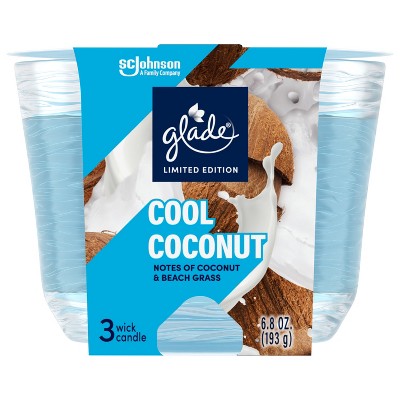 Glade 3 Wick Candles - Cool Coconut - 6.8oz