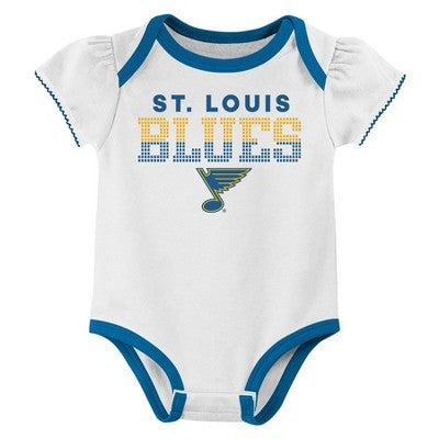 NHL St. Louis Blues Infant Girls' 3pk Bodysuits - 0-3M
