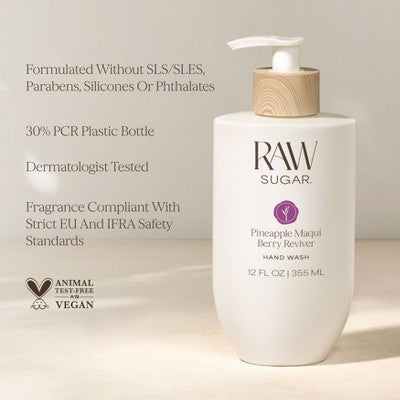Raw Sugar Hand Wash - Pineapple Maqui Berry Reviver - 12 fl oz