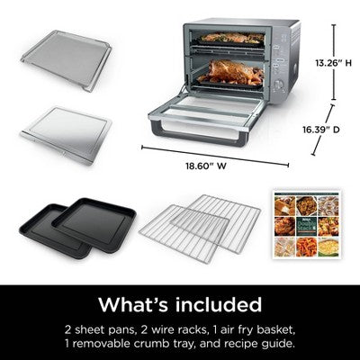 Ninja Double Stack XL Countertop Oven and Air Fryer with SmartFinish & DualZone Technology DCT601: Stainless Steel, Convection Bake, Air Fry (LOCAL PICKUP ONLY)