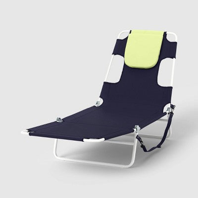 Folding Beach Tanning Chair Navy - Room Essentials (LOCAL PICKUP ONLY)