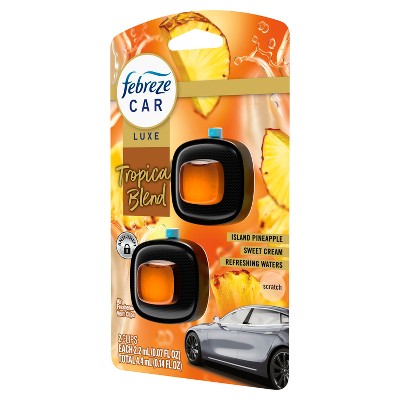 Febreze Luxe Car Air Freshener - Tropical Blend - 0.14 fl oz/2ct: Oil, Non-Powered