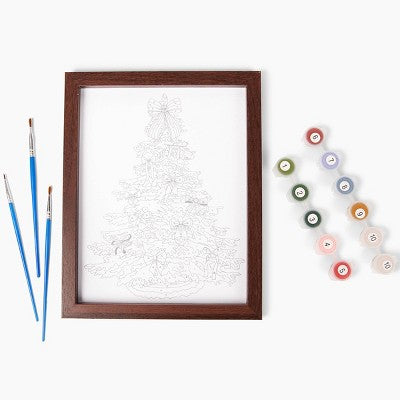 Love x June Christmas Tree Paint-By-Number Canvas Kit with Frame