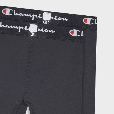 Champion Youth 2pk Compression Shorts - Black XL
