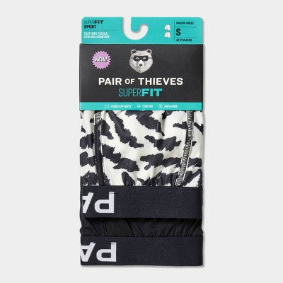 Pair of Thieves Men's Wht Zebra 2pk Sport Boxer Briefs - Black L