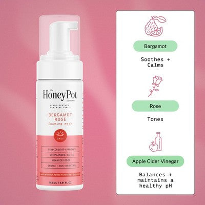 The Honey Pot Company, Bergamot Rose Feminine Foaming Wash - 5.51 fl oz