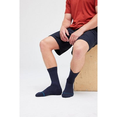 STANCE Men's Striped Duncans Crew Socks 2pk - Navy Blue/Gray/White 6-12