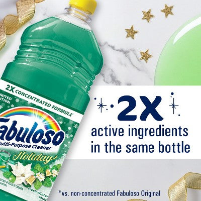 Fabuloso Limited Edition Winter Mint Multi-Purpose Cleaner, 2X Concentrated Formula, Floor Cleaner - 33.8 fl oz Bottle