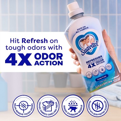 Suavitel Refresher Fabric Rinse, 4X Odor Action, Ocean Fresh Scent - 25.5 fl oz: Paraben-Free, Bleach-Free, Phosphate-Free